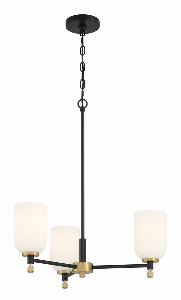 Craftmade - 60323-FBSB - Three Light Chandelier - Council - Flat Black/Satin Brass