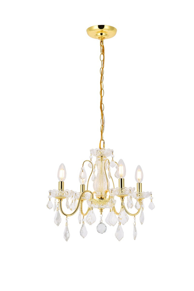 Elegant Lighting - V2015D17G/RC - Four Light Pendant - St. Francis - Gold Elegant Lighting - V2015D17G/RC - Four Light Pendant - St. Francis - Gold