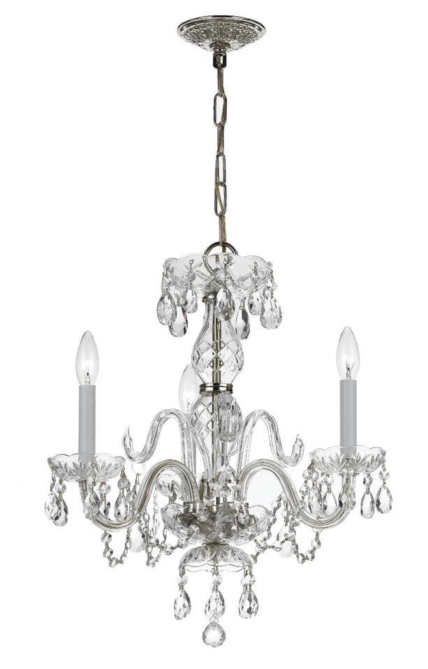 Crystorama - 5044-CH-CL-SAQ - Three Light Mini Chandelier - Traditional Crystal - Polished Chrome Crystorama - 5044-CH-CL-SAQ - Three Light Mini Chandelier - Traditional Crystal - Polished Chrome
