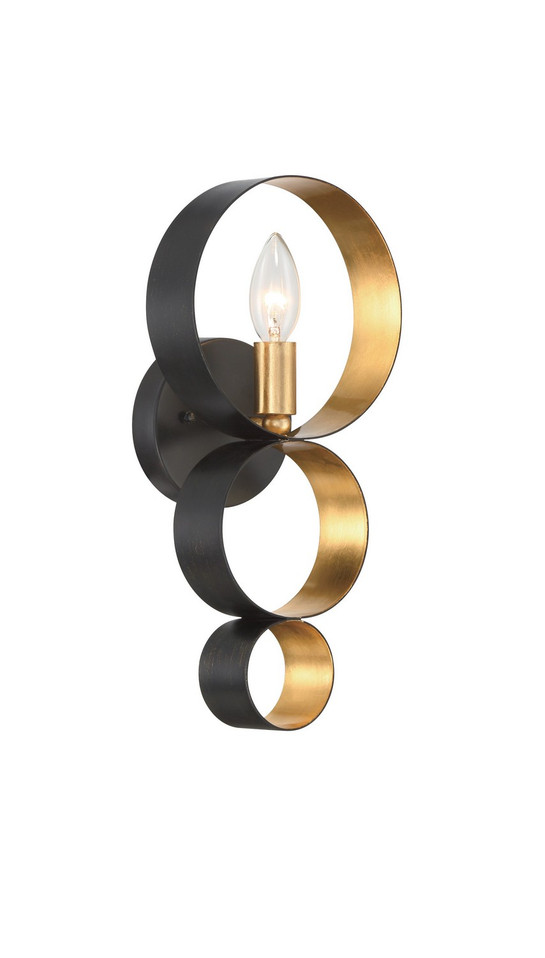 Crystorama - 581-EB-GA - One Light Wall Sconce - Luna - English Bronze + Antique Gold