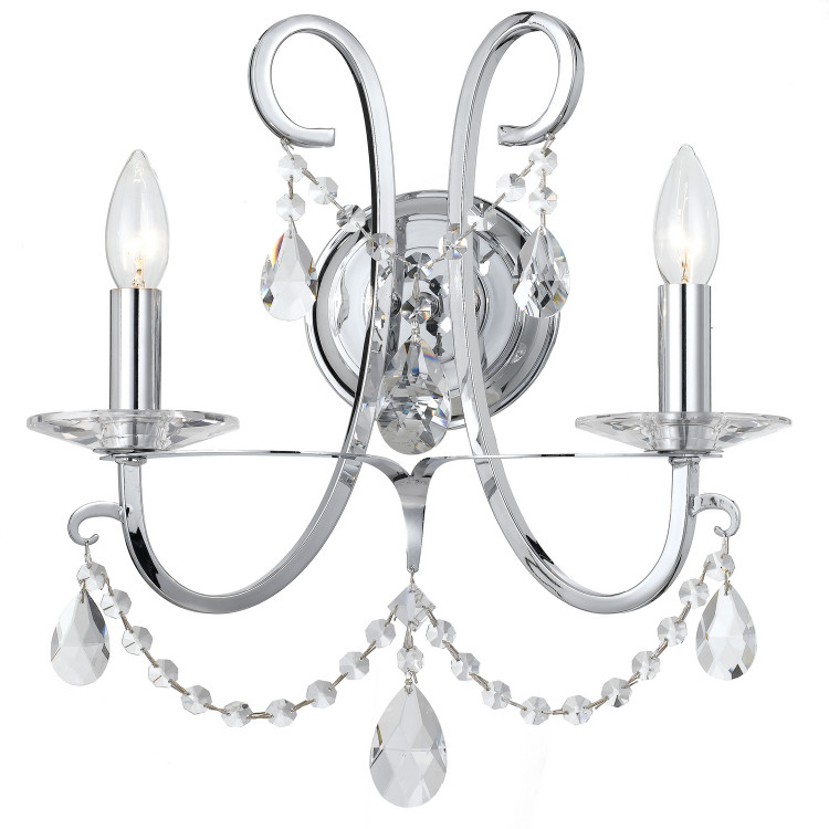 Crystorama - 6822-CH-CL-SAQ - Two Light Wall Sconce - Othello - Polished Chrome Crystorama - 6822-CH-CL-SAQ - Two Light Wall Sconce - Othello - Polished Chrome