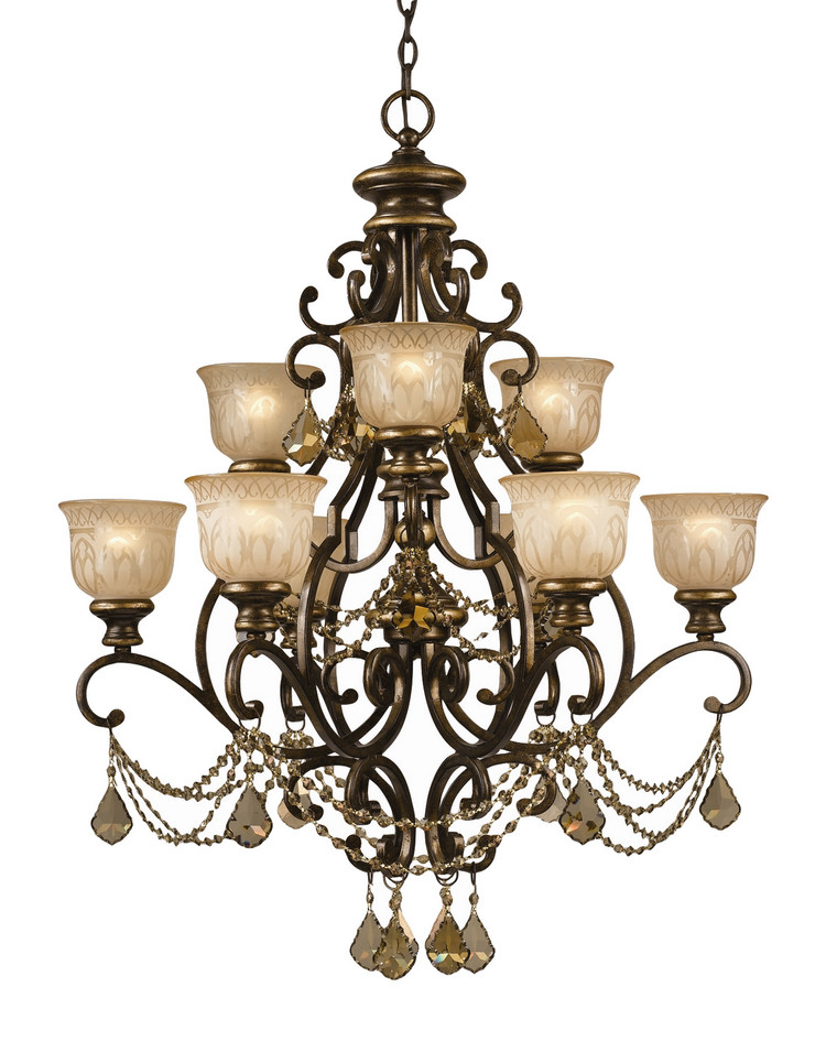 Crystorama - 7509-BU-GT-S - Nine Light Chandelier - Norwalk - Bronze Umber Crystorama - 7509-BU-GT-S - Nine Light Chandelier - Norwalk - Bronze Umber