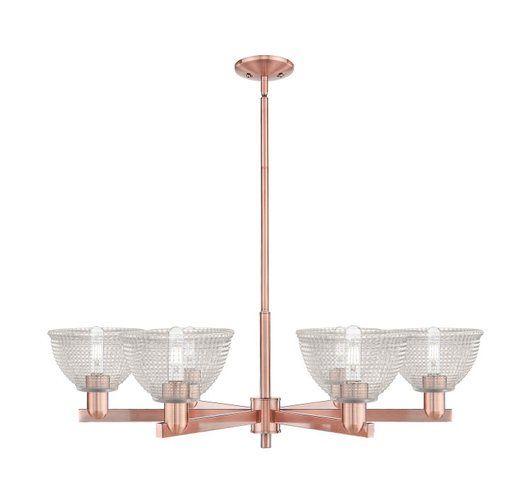 Innovations - 716-6CR-AC-G422 - Six Light Chandelier - Arcadia - Antique Copper