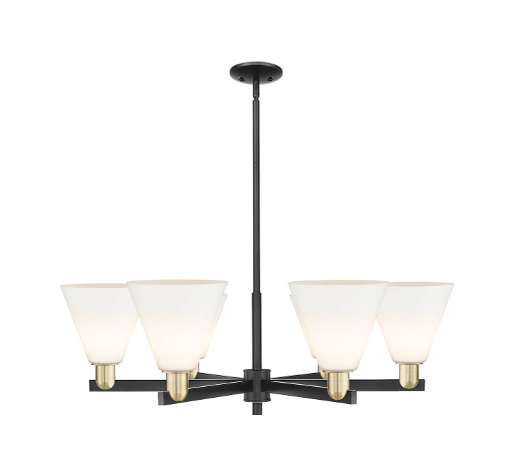 Innovations - 716-6CR-BAB-GBC-81 - Six Light Chandelier - Arcadia - Black Antique Brass