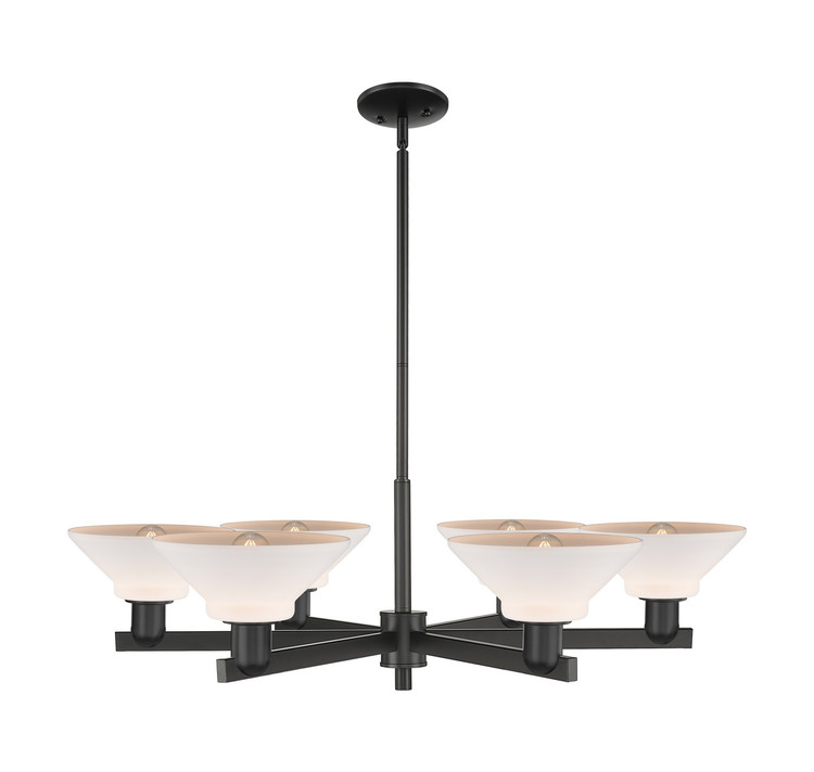Innovations - 716-6CR-BK-G131 - Six Light Chandelier - Arcadia - Matte Black