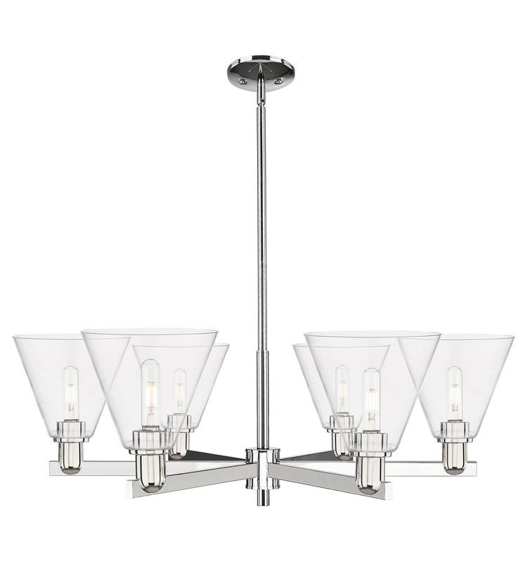 Innovations - 716-6CR-PN-GBC-82 - Six Light Chandelier - Arcadia - Polished Nickel