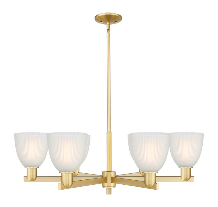 Innovations - 716-6CR-SG-G381 - Six Light Chandelier - Arcadia - Satin Gold