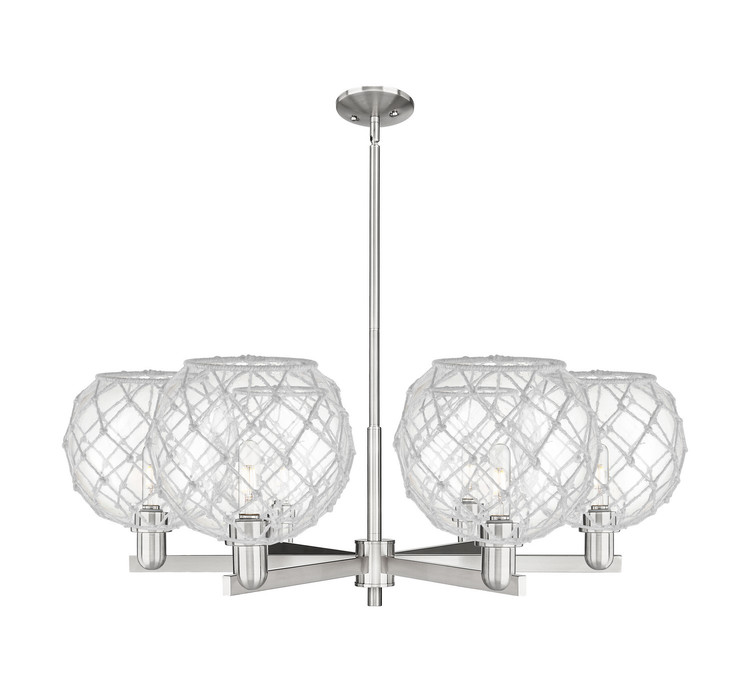 Innovations - 716-6CR-SN-G122-10RW - Six Light Chandelier - Arcadia - Satin Nickel