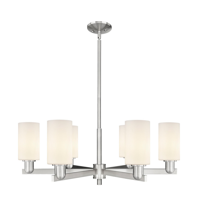 Innovations - 716-6CR-SN-G801 - Six Light Chandelier - Arcadia - Satin Nickel