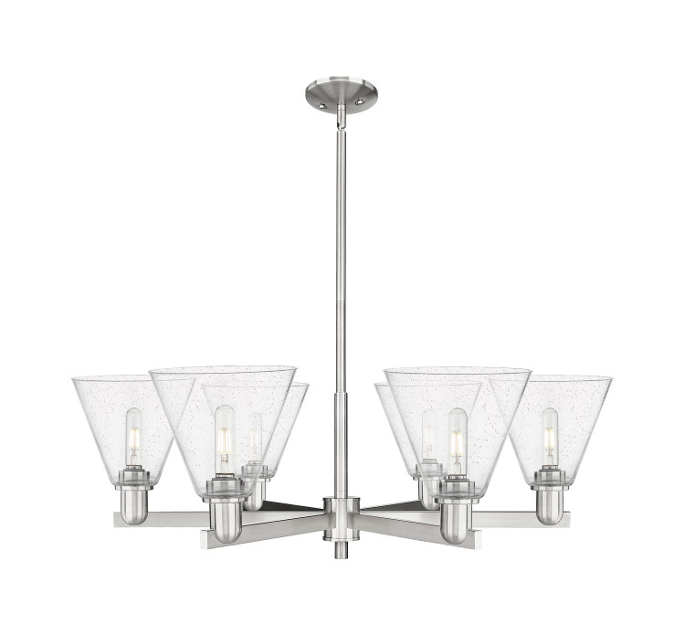 Innovations - 716-6CR-SN-GBC-84 - Six Light Chandelier - Arcadia - Satin Nickel
