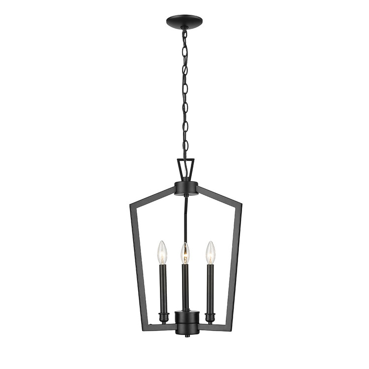 Millennium - 4523-MB - Three Light Pendant - Lizabeth - Matte Black