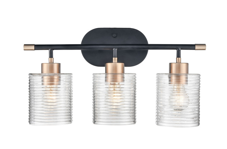 Millennium - 9413-MB/MG - Three Light Vanity - Renitta - Matte Black/Modern Gold