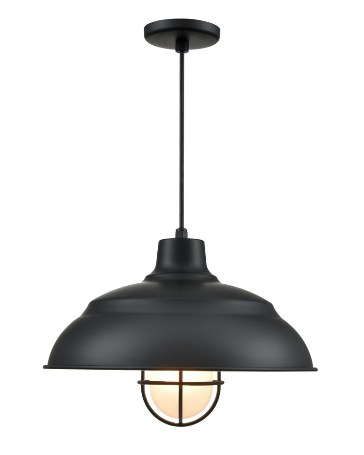 Millennium - RWHCGC17-SB - One Light Warehouse Shade - R Series - Satin Black