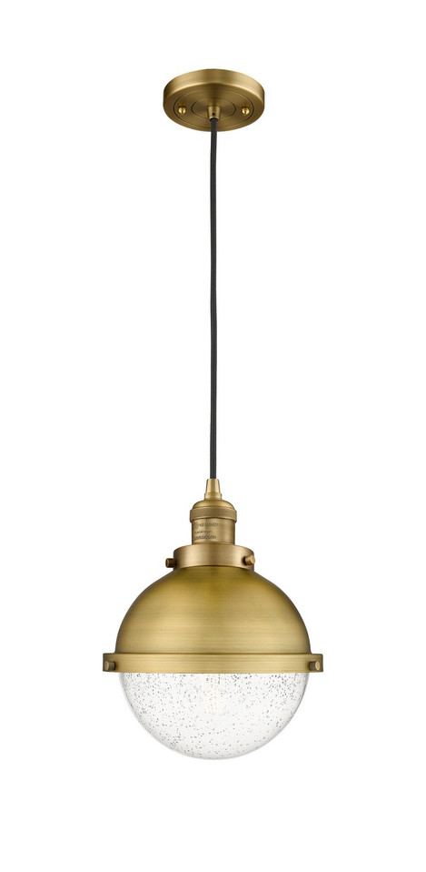 Innovations - 201C-BB-HFS-84-BB-LED - LED Mini Pendant - Franklin Restoration - Brushed Brass