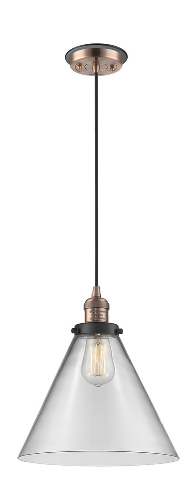 Innovations - 201CBP-ACBK-G42-L - One Light Mini Pendant - Franklin Restoration - Antique Copper