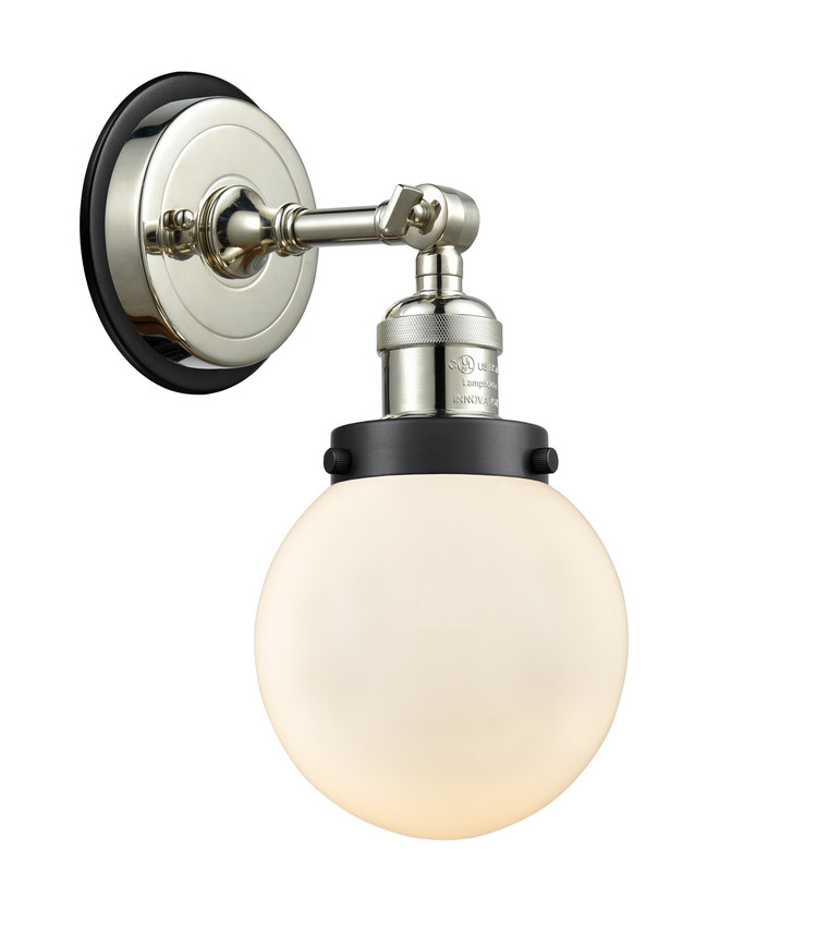 Innovations - 203PN-BPBK-HRBK-G201-6 - One Light Wall Sconce - Franklin Restoration - Polished Nickel