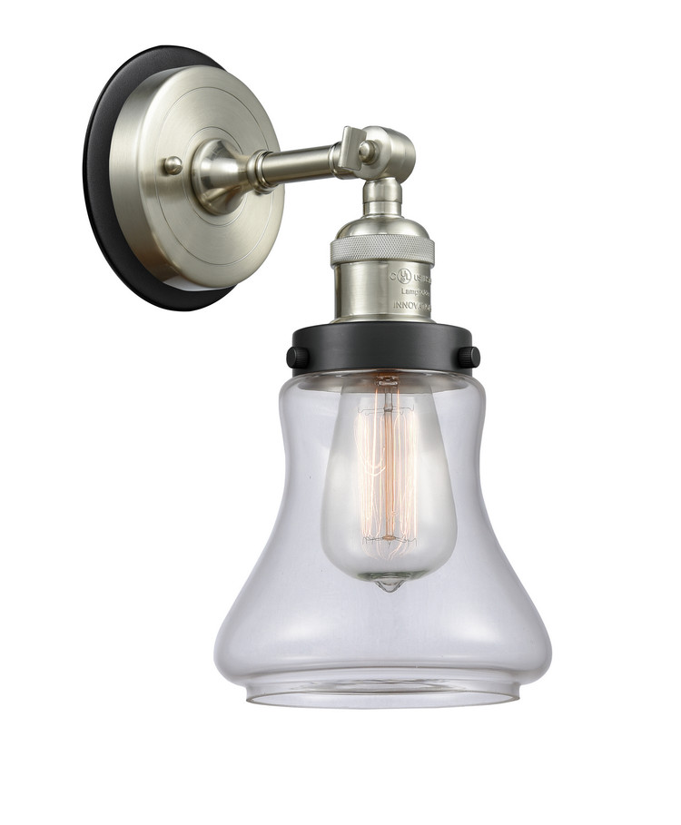 Innovations - 203SN-BPBK-HRBK-G192 - One Light Wall Sconce - Franklin Restoration - Brushed Satin Nickel