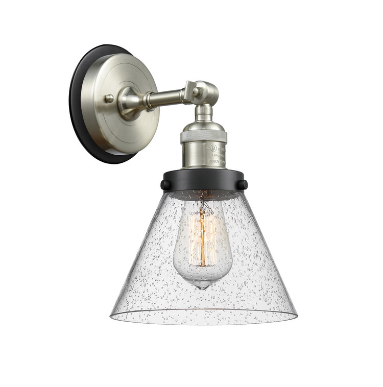 Innovations - 203SN-BPBK-HRBK-G44 - One Light Wall Sconce - Franklin Restoration - Brushed Satin Nickel