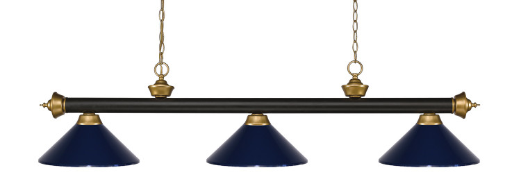 Z-Lite - 200-3BRZ+SG-MNB - Three Light Billiard - Riviera - Bronze + Satin Gold