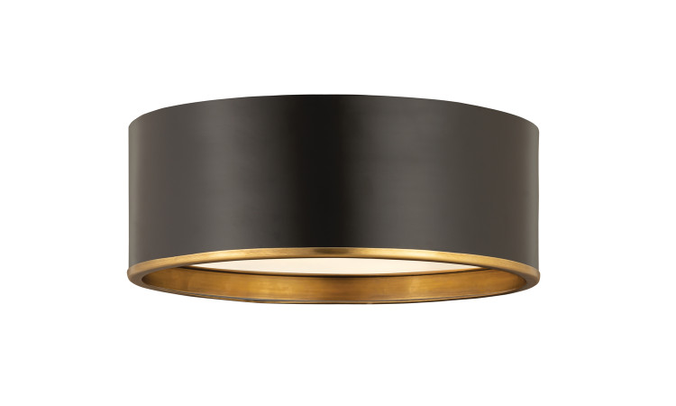 Z-Lite - 2303F3-MB-RB - Three Light Flush Mount - Arlo - Matte Black + Rubbed Brass