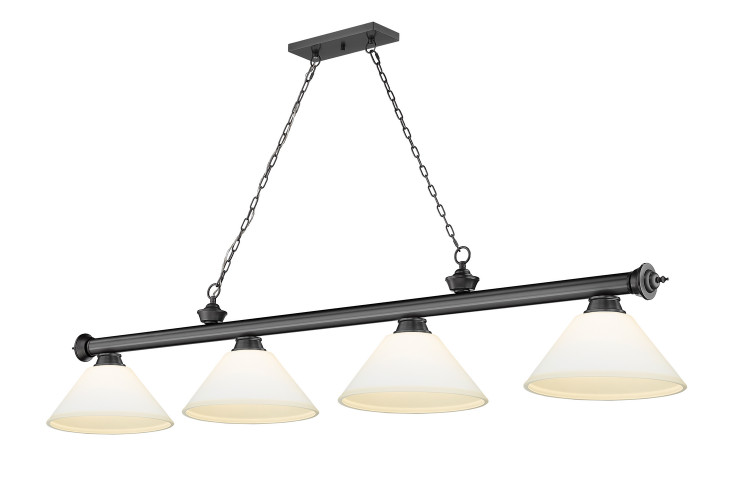 Z-Lite - 2306-4BP-AMO14 - Four Light Billiard - Cordon - Bronze Plate