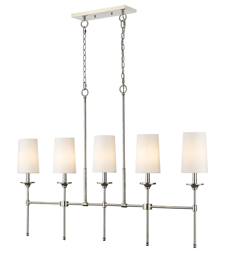 Z-Lite - 3033-5L-PN - Five Light Linear Chandelier - Emily - Polished Nickel Z-Lite - 3033-5L-PN - Five Light Linear Chandelier - Emily - Polished Nickel