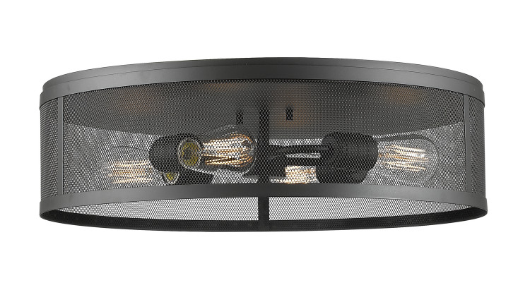 Z-Lite - 331F21-BRZ - Four Light Flush Mount - Meshsmith - Bronze Z-Lite - 331F21-BRZ - Four Light Flush Mount - Meshsmith - Bronze