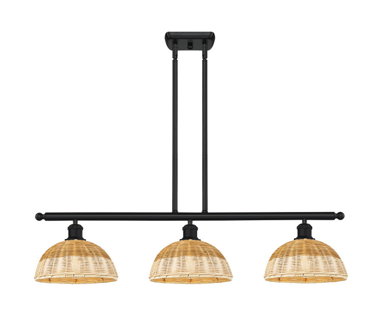 Innovations - 516-3I-BK-NBD2-9-NAT - Three Light Island Pendant - Ballston - Matte Black