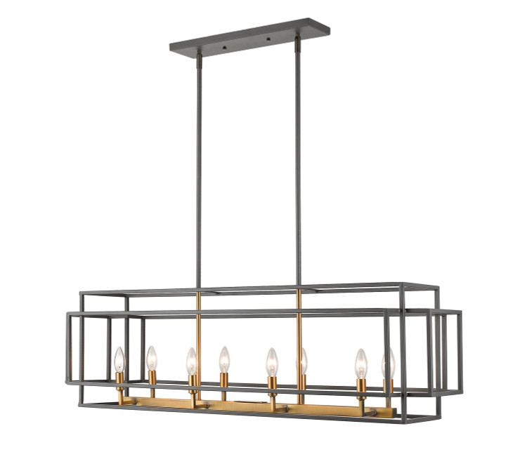 Z-Lite - 454-44L-BRZ-OBR - Eight Light Linear Chandelier - Titania - Bronze + Olde Brass
