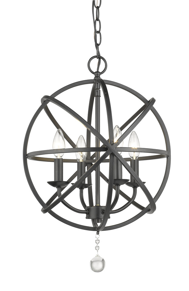 Z-Lite - 458-16MB - Four Light Chandelier - Tull - Matte Black Z-Lite - 458-16MB - Four Light Chandelier - Tull - Matte Black