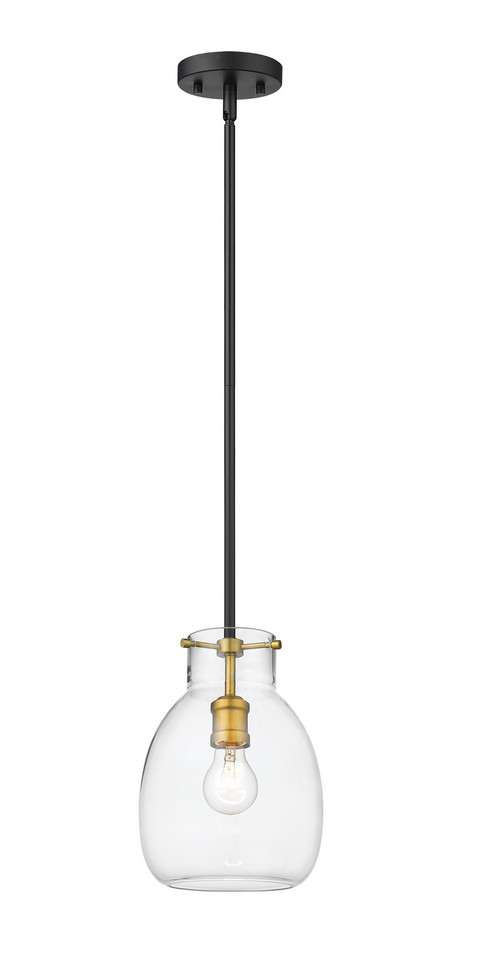 Z-Lite - 476MP-ROD-MB-OBR - One Light Pendant - Bella - Matte Black + Olde Brass