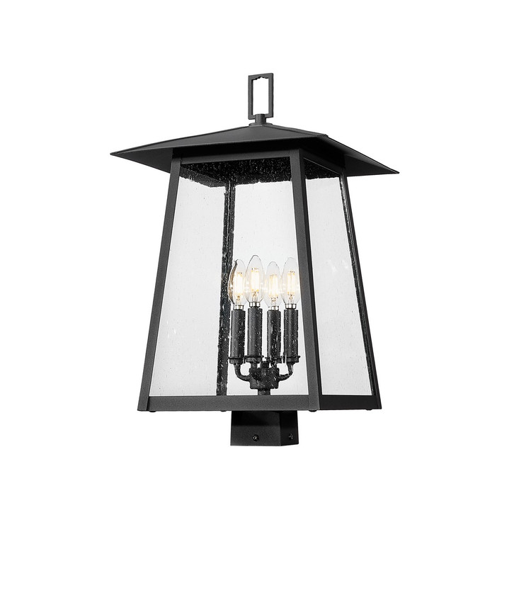 Z-Lite - 5015PHBS-BK - Four Light Outdoor Post Mount Fixture - Rainer - Black