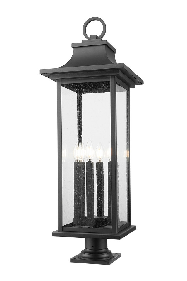 Z-Lite - 5017PHXLR-533PM-BK - Six Light Outdoor Pier Mounted Fixture - Tiberius - Black