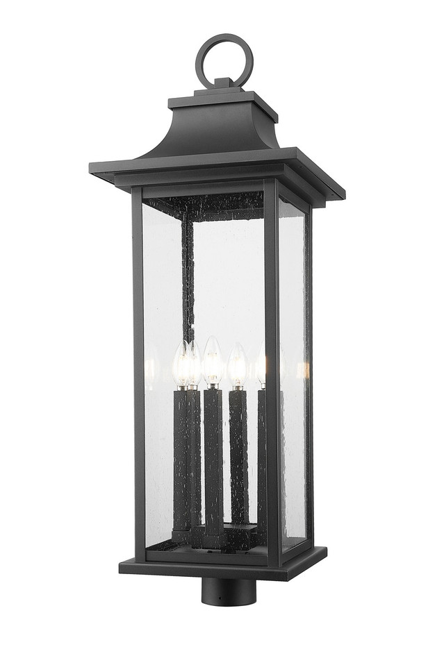 Z-Lite - 5017PHXLR-BK - Six Light Outdoor Post Mount Fixture - Tiberius - Black