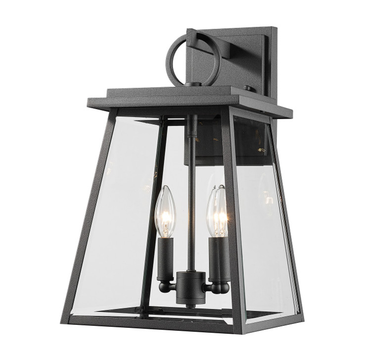Z-Lite - 521M-BK - Two Light Outdoor Wall Sconce - Broughton - Black Z-Lite - 521M-BK - Two Light Outdoor Wall Sconce - Broughton - Black