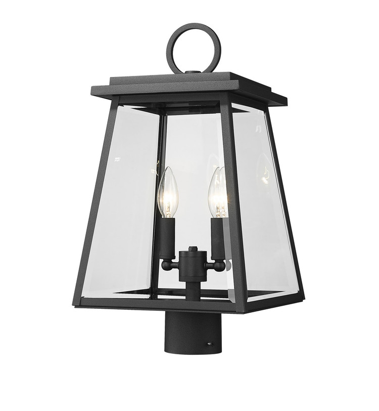 Z-Lite - 521PHMR-BK - Two Light Outdoor Post Mount Fixture - Broughton - Black