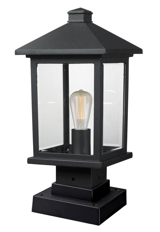 Z-Lite - 531PHMS-SQPM-BK - One Light Outdoor Pier Mounted Fixture - Portland - Black