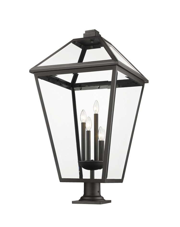Z-Lite - 579PHXLXR-533PM-BK - Four Light Outdoor Pier Mounted Fixture - Talbot - Black Z-Lite - 579PHXLXR-533PM-BK - Four Light Outdoor Pier Mounted Fixture - Talbot - Black