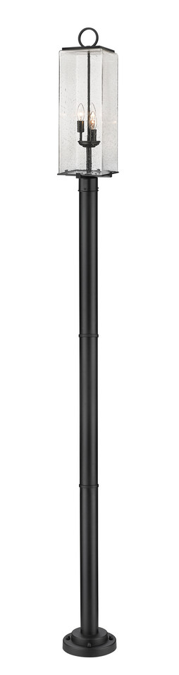 Z-Lite - 592PHBR-567P-BK - Three Light Outdoor Post Mounted Fixture - Sana - Black Z-Lite - 592PHBR-567P-BK - Three Light Outdoor Post Mounted Fixture - Sana - Black