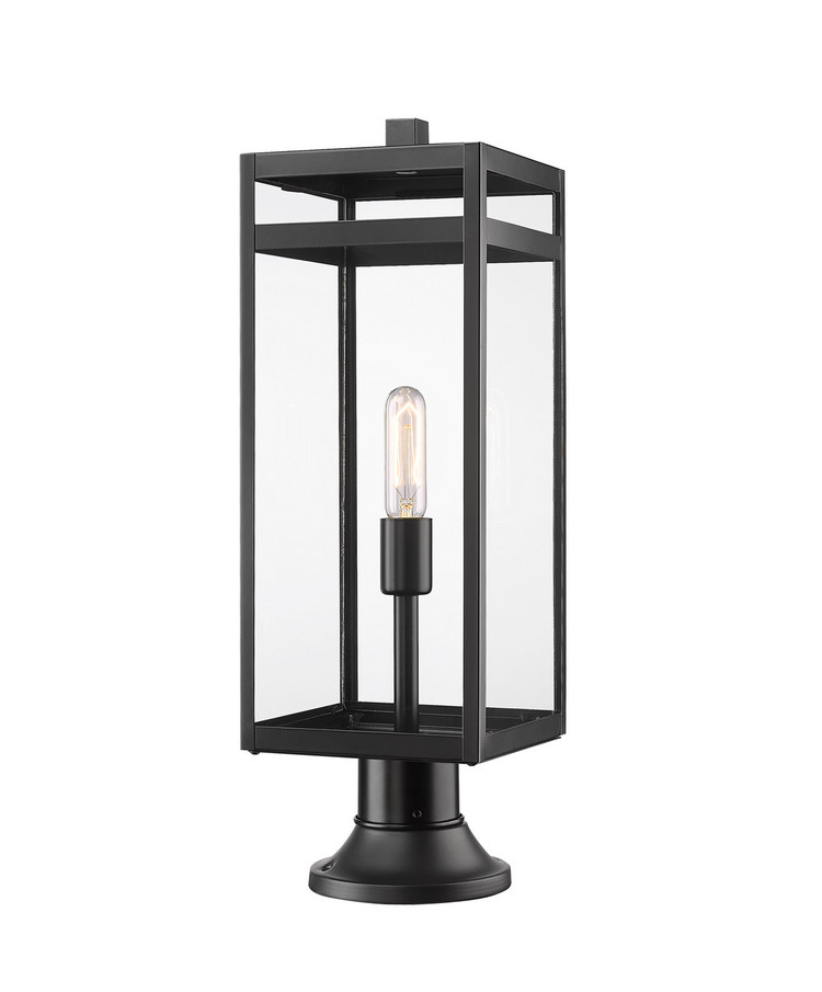 Z-Lite - 596PHBR-553PM-BK - One Light Outdoor Pier Mounted Fixture - Nuri - Black