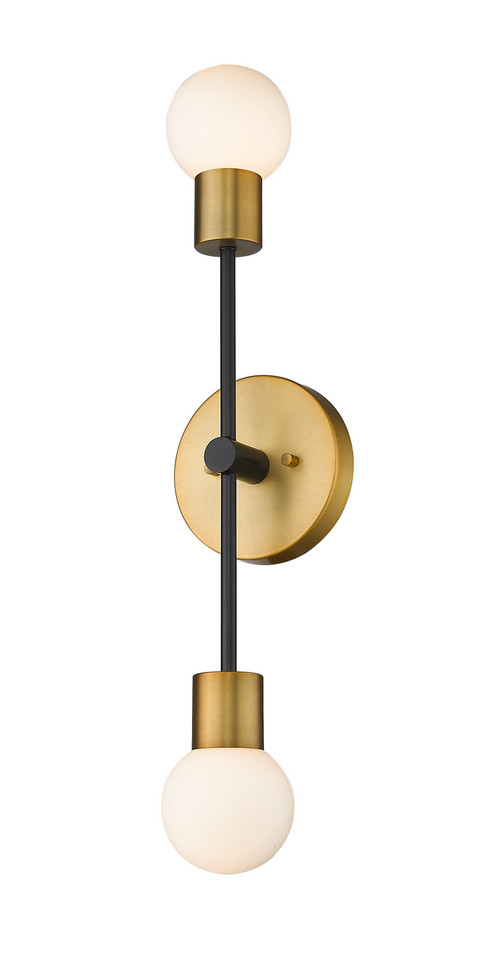 Z-Lite - 621-2S-MB-FB - Two Light Wall Sconce - Neutra - Matte Black + Foundry Brass