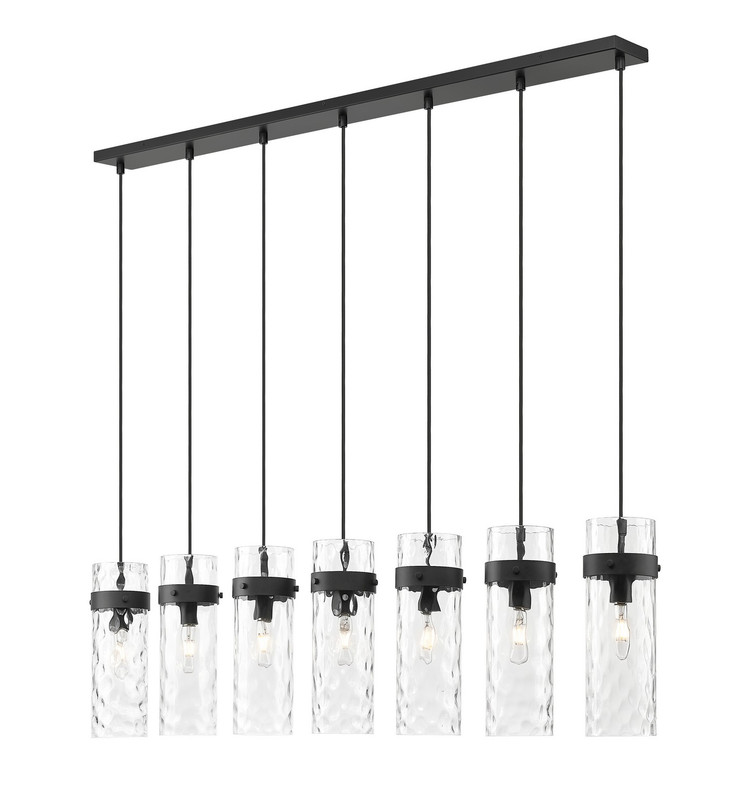 Z-Lite - 7002P5-7L-MB - Seven Light Linear Chandelier - Fontaine - Matte Black Z-Lite - 7002P5-7L-MB - Seven Light Linear Chandelier - Fontaine - Matte Black