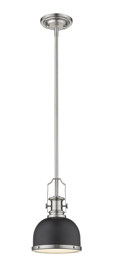 Z-Lite - 725MP-MB+BN - One Light Pendant - Melange - Matte Black + Brushed Nickel