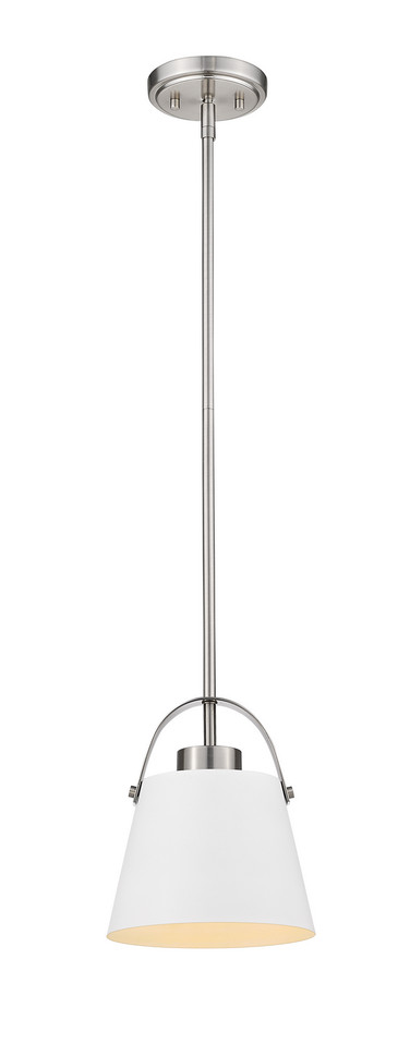 Z-Lite - 726MP-MW+BN - One Light Pendant - Z-Studio - Matte White + Brushed Nickel
