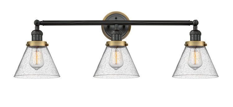 Innovations - 205BK-BPBB-HRBB-G44 - Three Light Bath Vanity - Franklin Restoration - Matte Black