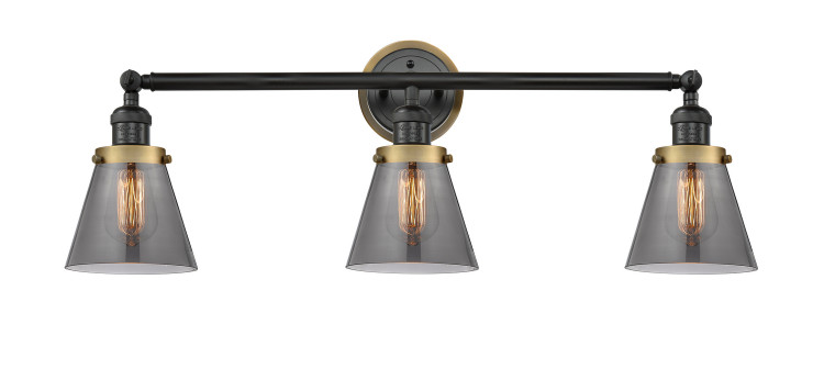 Innovations - 205BK-BPBB-HRBB-G63 - Three Light Bath Vanity - Franklin Restoration - Matte Black