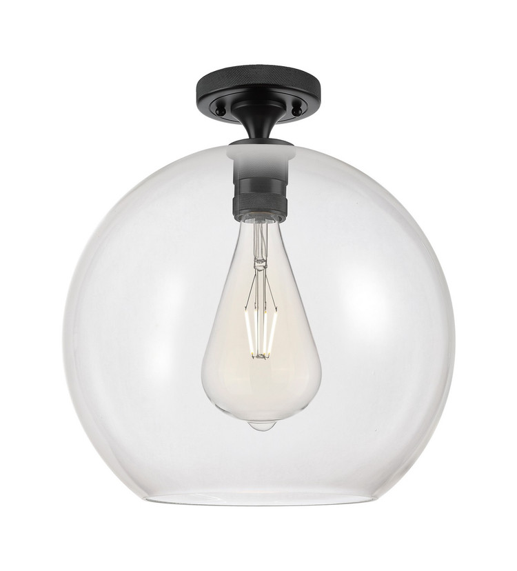 Innovations - 434-1F-BK-G122-12 - One Light Flush Mount - Downtown Urban - Matte Black