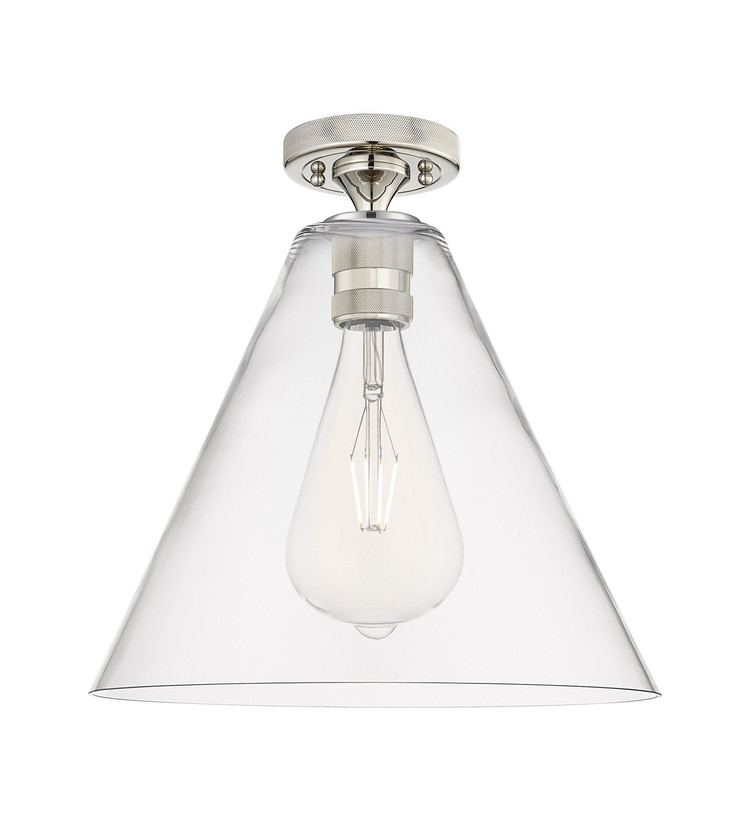 Innovations - 434-1F-PN-GBC-122 - One Light Flush Mount - Downtown Urban - Polished Nickel