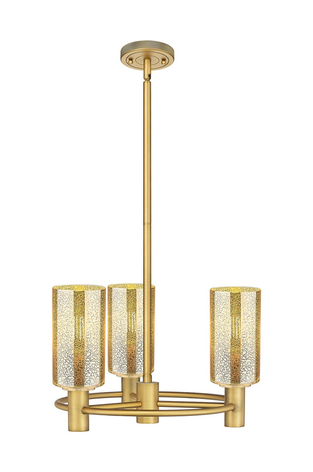 Innovations - 434-3CR-BB-G434-7ME - Three Light Pendant - Downtown Urban - Brushed Brass