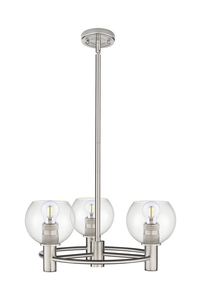 Innovations - 434-3CR-SN-G122-6 - Three Light Pendant - Downtown Urban - Satin Nickel